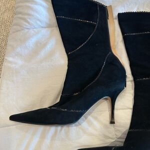 Jimmy Choo Black Suede Heeled Boots